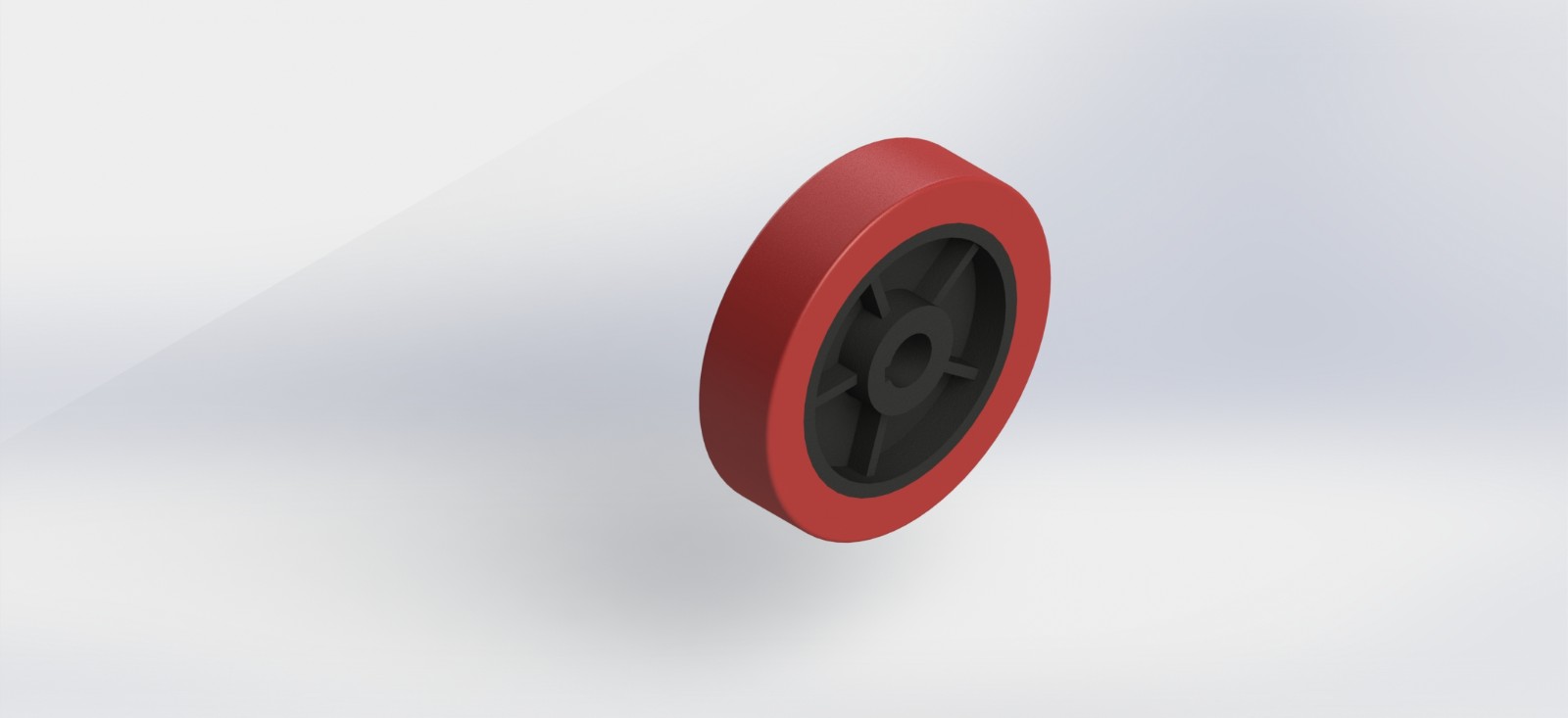 W400100-DCPU-H186 400x100mm 带键槽PU单轮