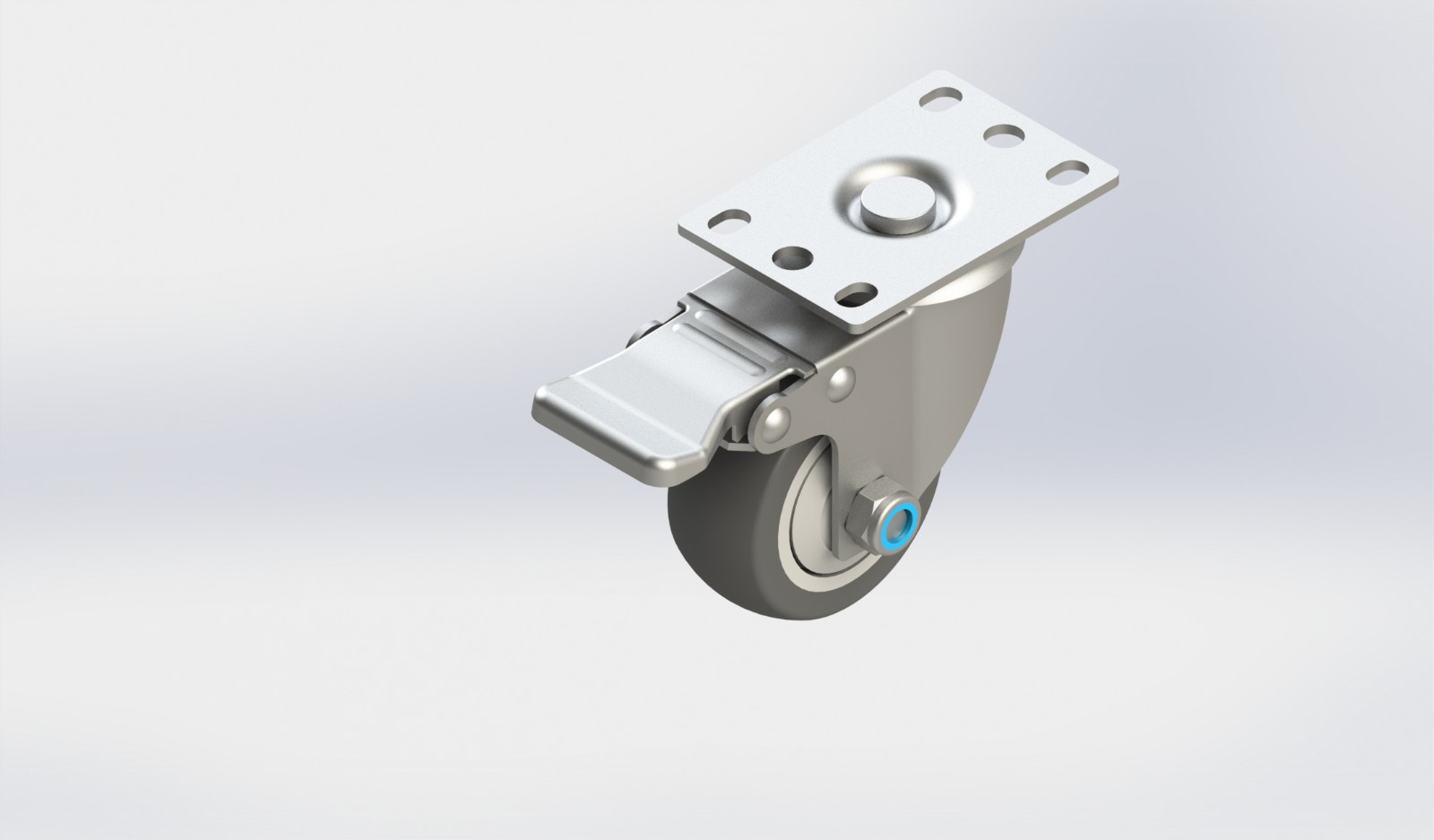 SS4230B-01-TPR 3寸TPR不锈钢刹车轮