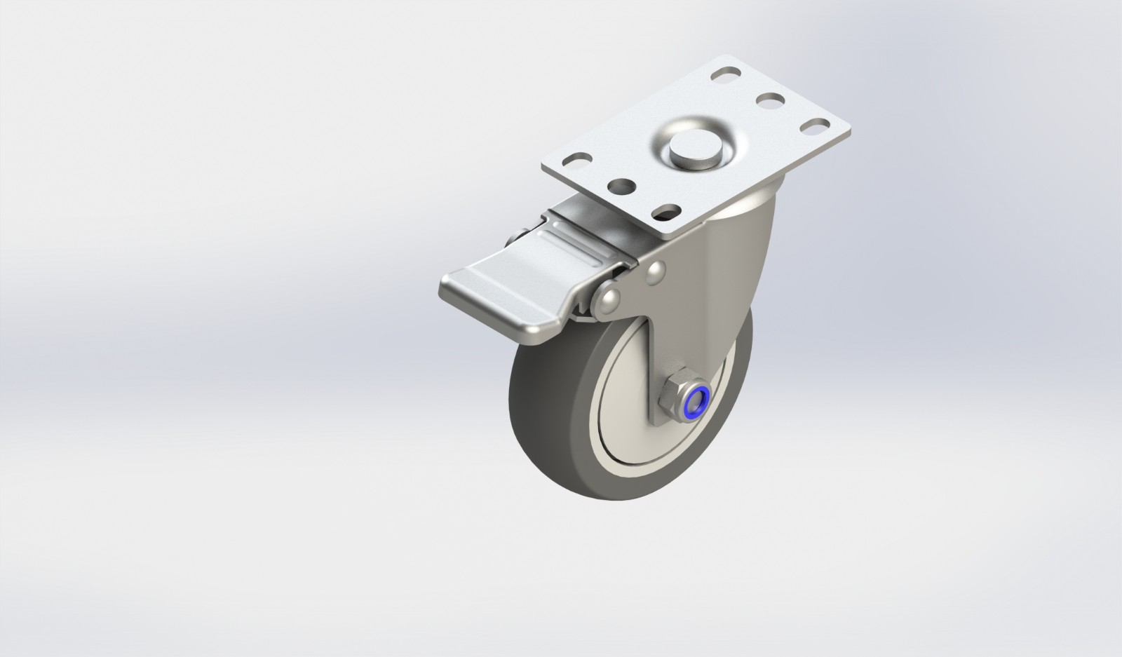 SS4240B-01-TPR 4寸TPR不锈钢刹车轮