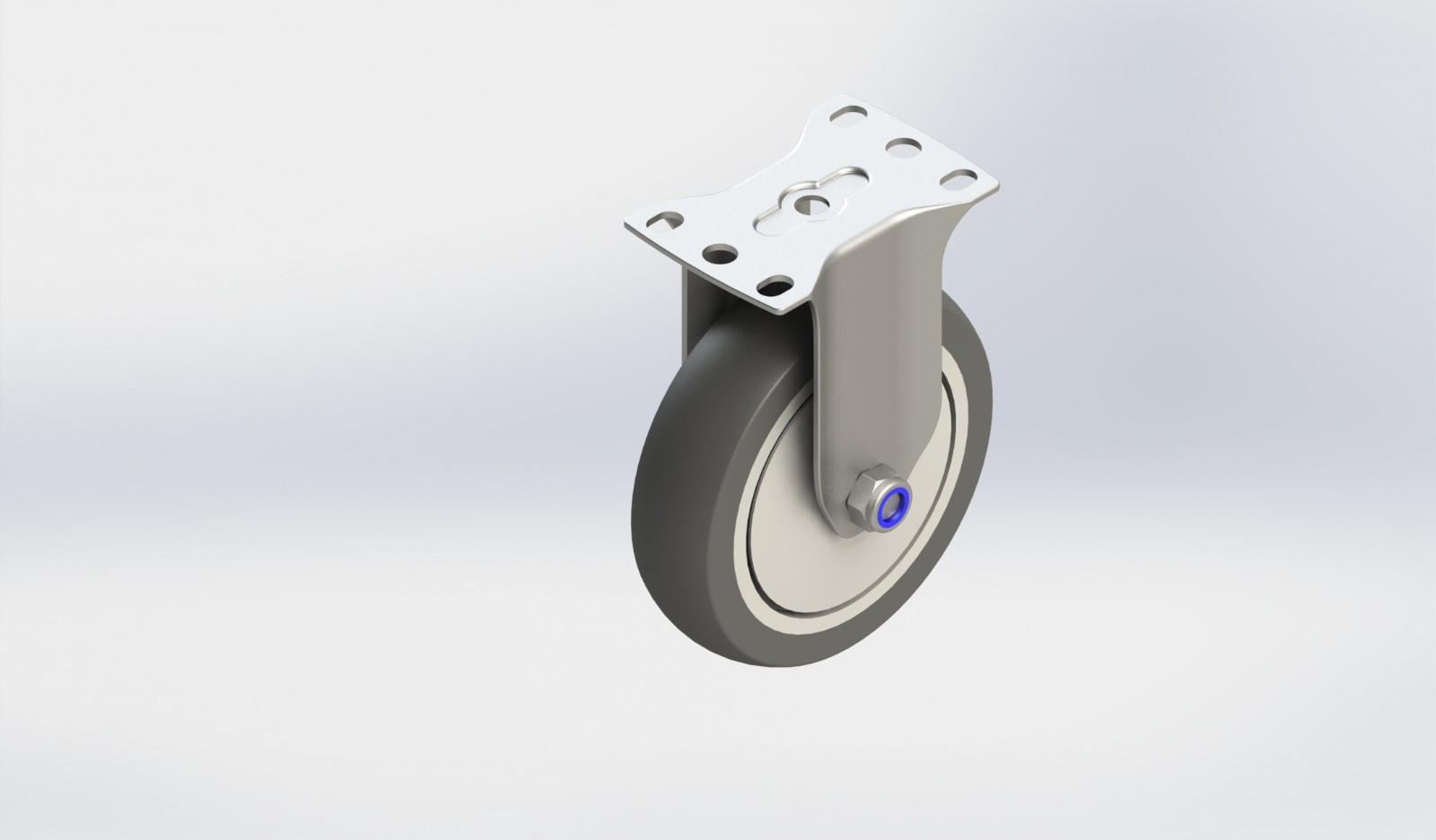 SS4250R-01-TPR 5寸TPR不锈钢固定轮