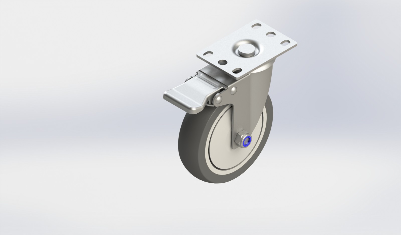 SS4250B-01-TPR 5寸TPR不锈钢刹车轮