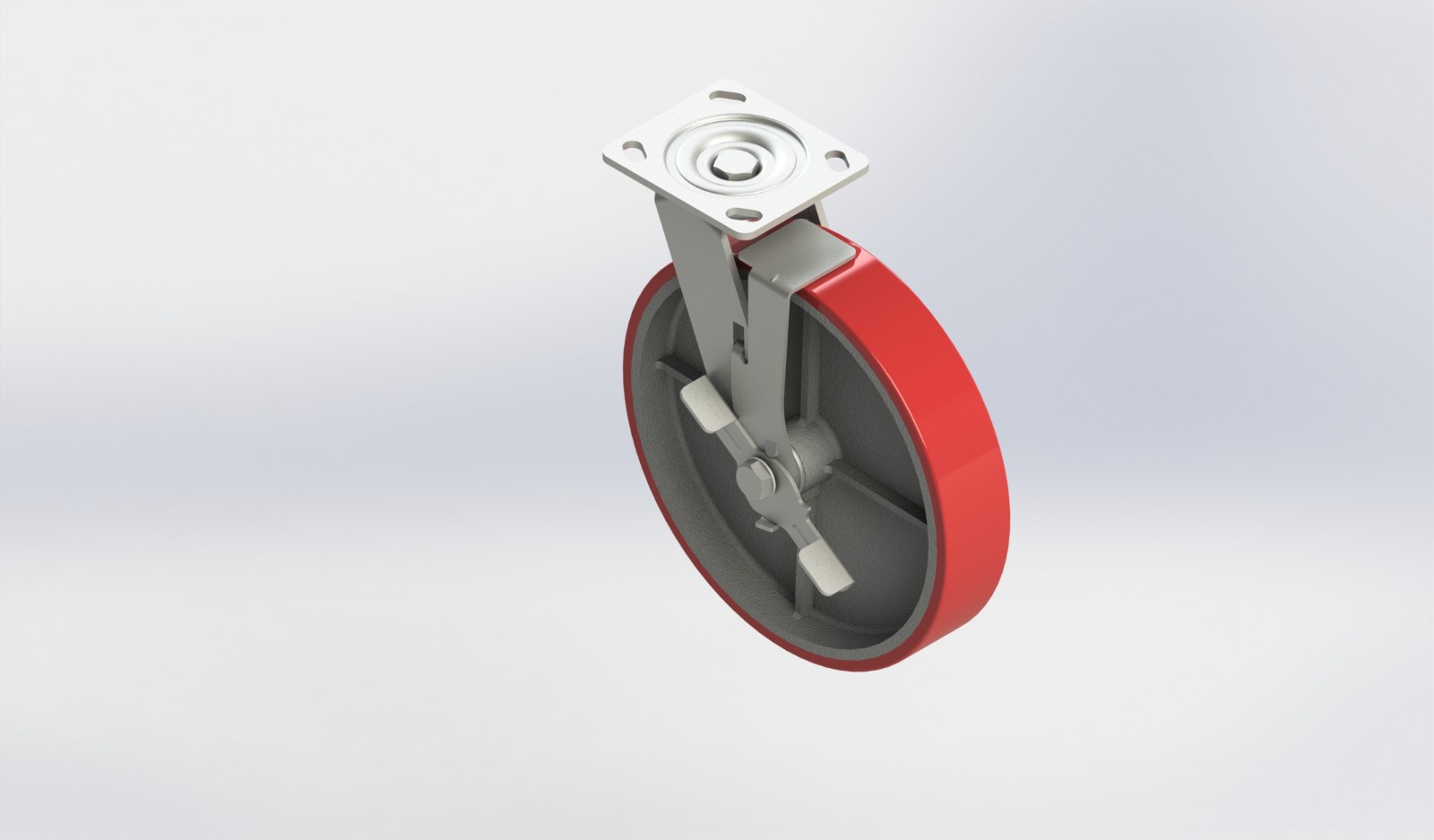 10×2铸铁PU边刹轮