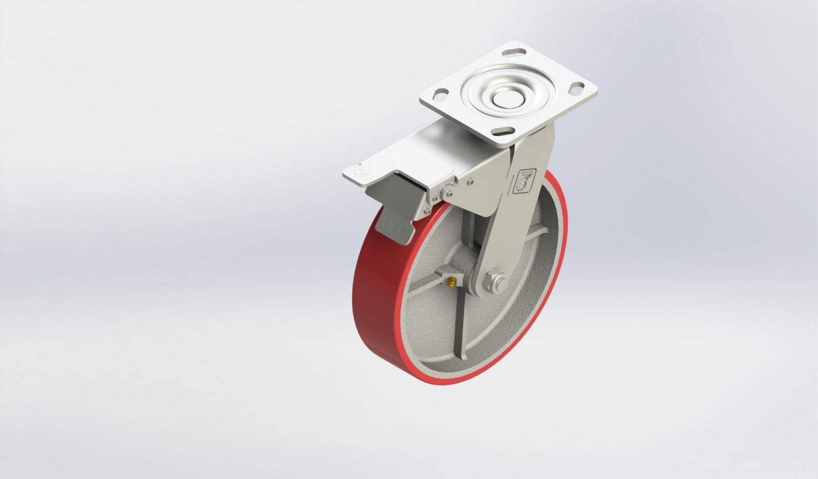 8×2铸铁PU双刹轮