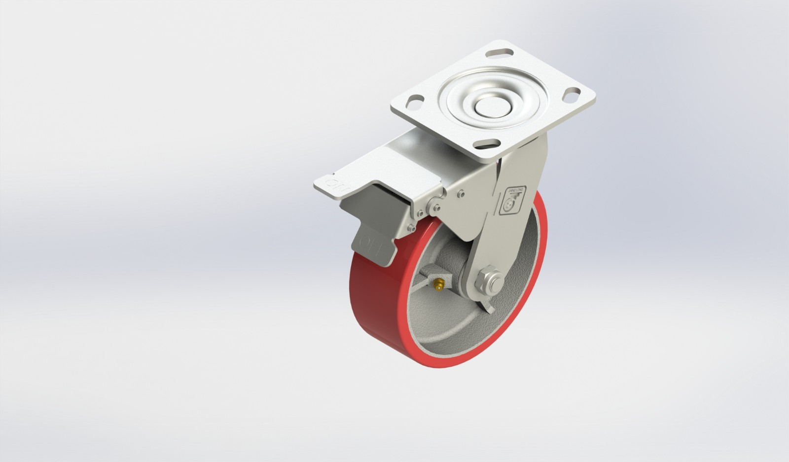 6×2铸铁PU双刹轮