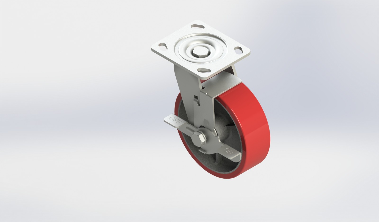 6×2铸铁PU边刹轮