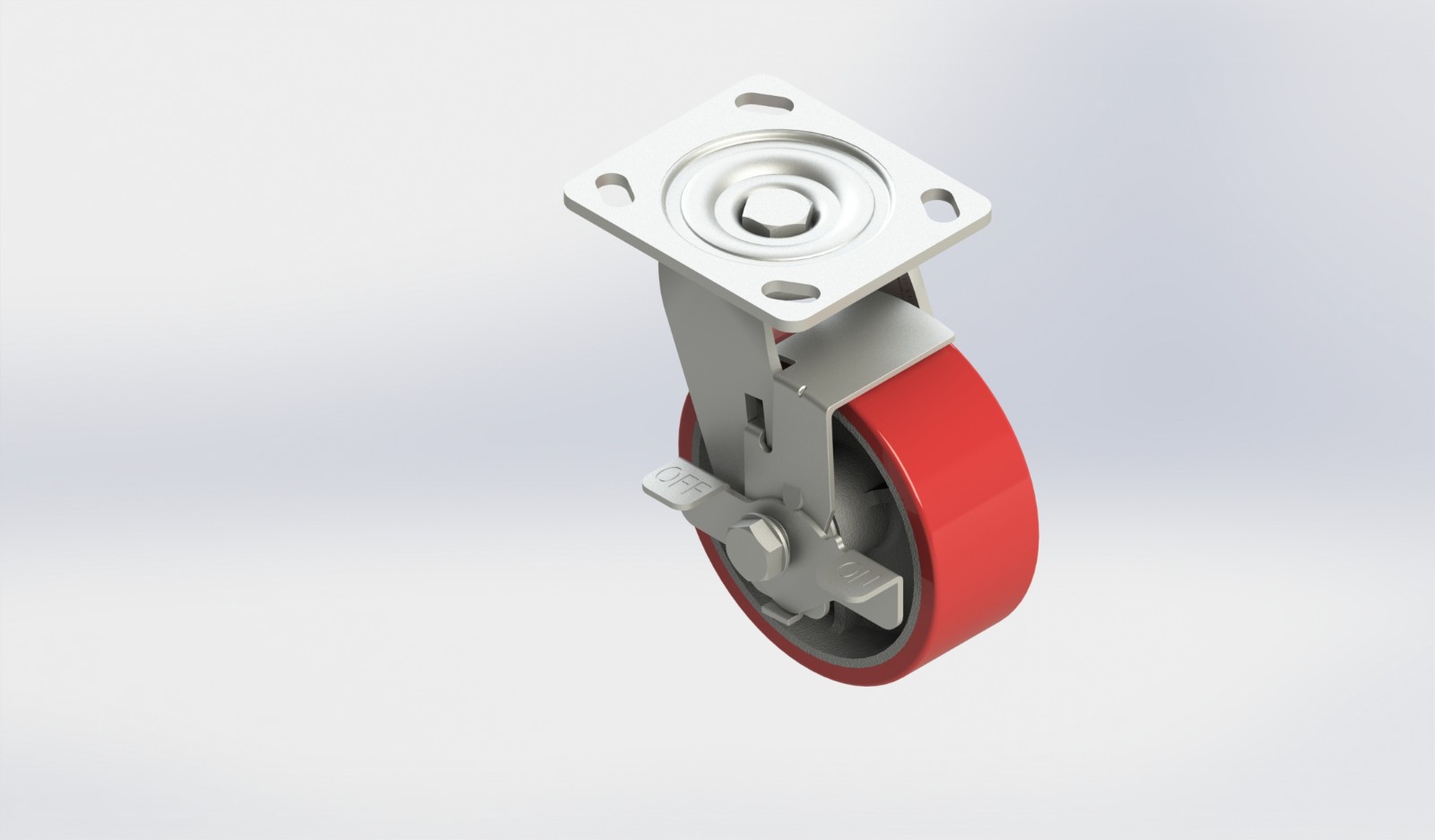 5×2铸铁PU边刹轮