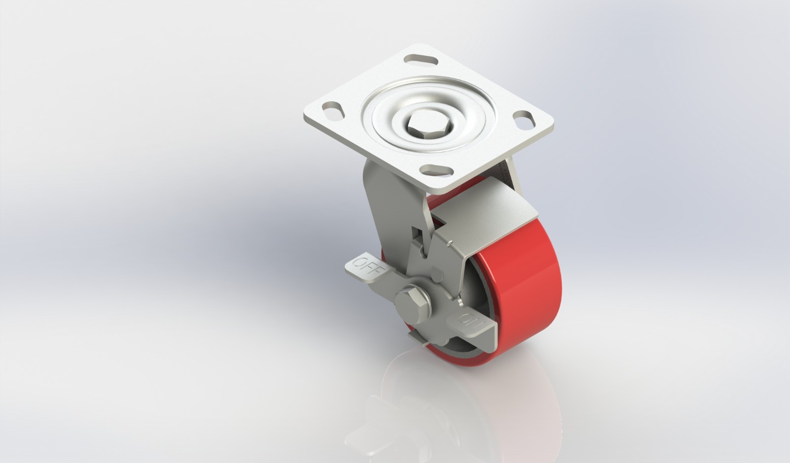 4×2铸铁PU边刹轮