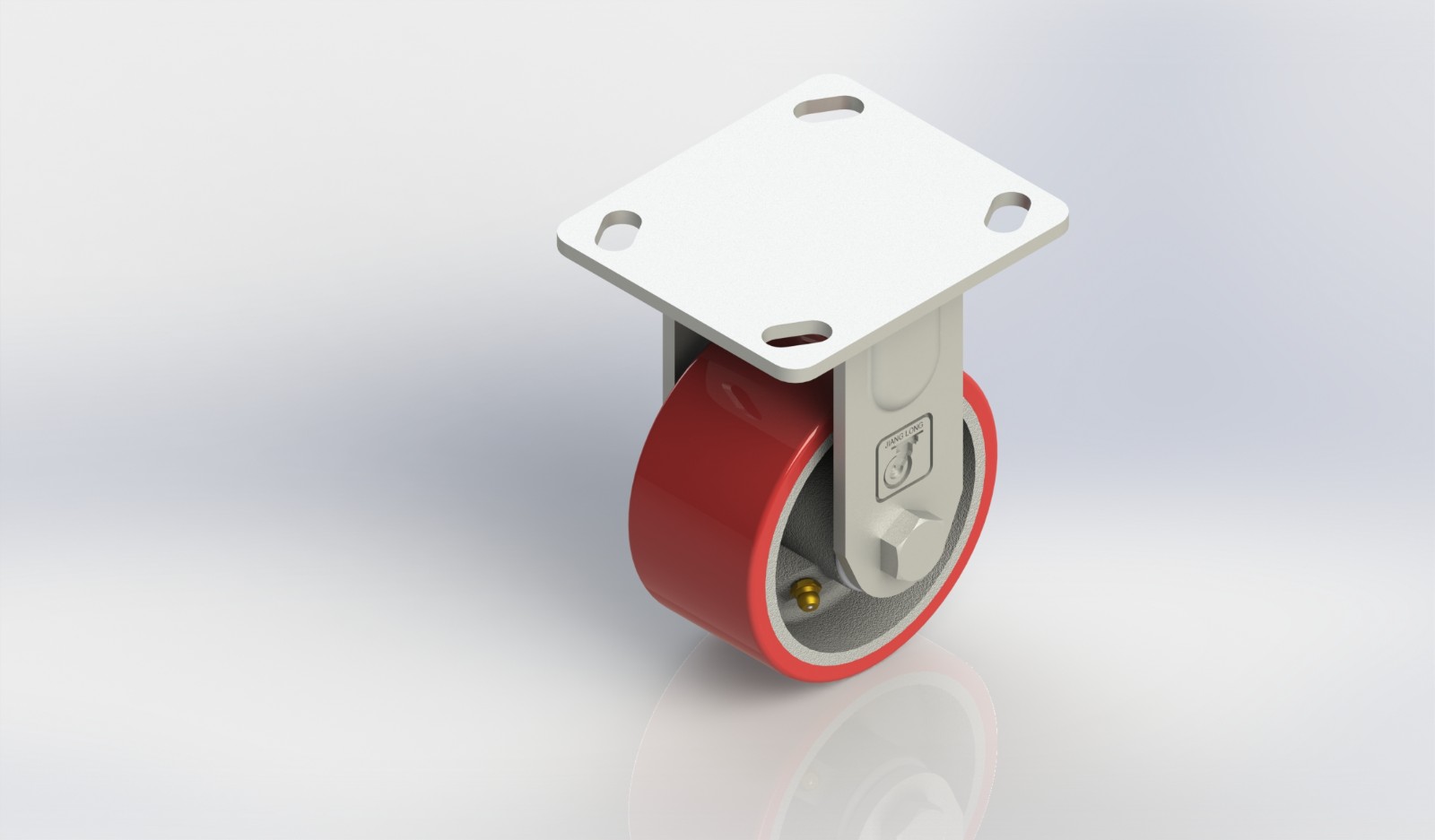 4×2铸铁PU固定轮