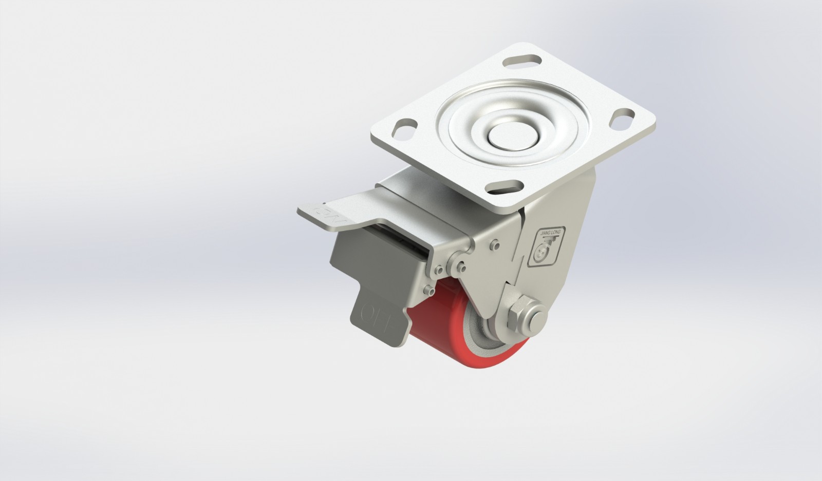 3×2铸铁PU双刹轮