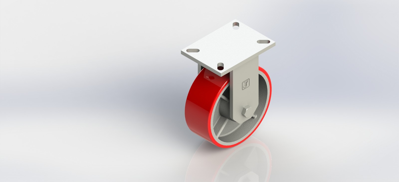 K8080R-01-PCI 8×3超重铸铁PU固定轮