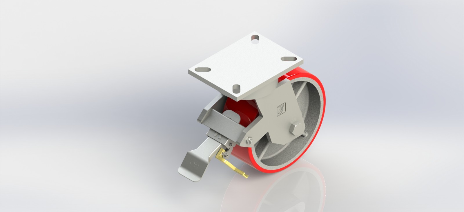 K8080B-01-PCI 8×3超重铸铁PU刹车轮