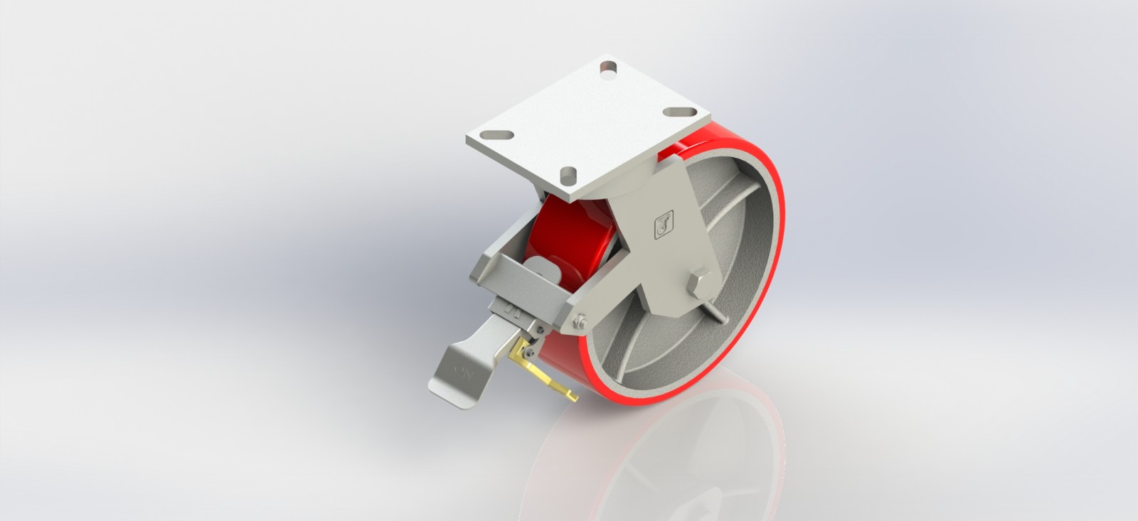 K8080B-01-PCI 10×3超重铸铁PU刹车轮