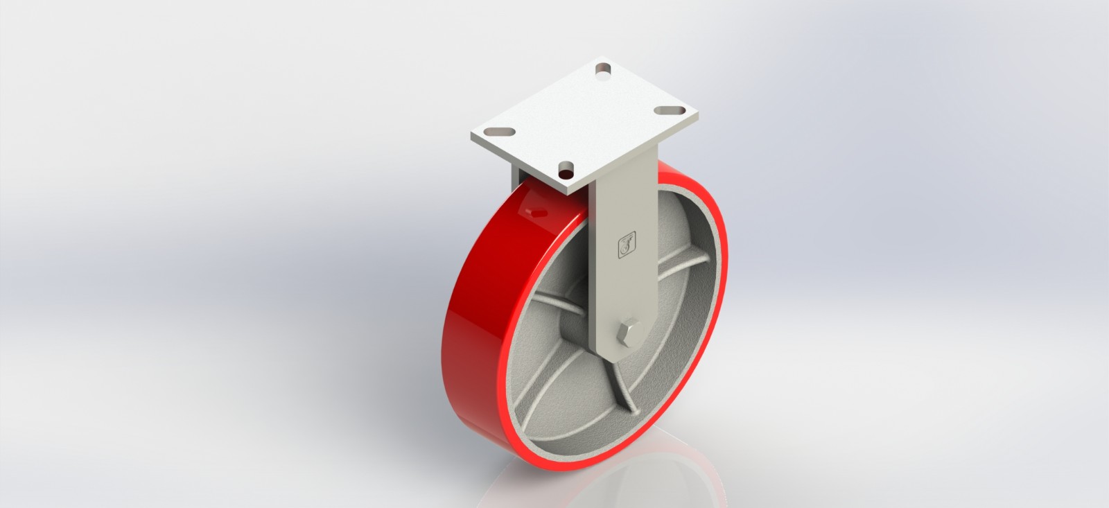 K8080R-01-PCI 12×3超重铸铁PU固定轮