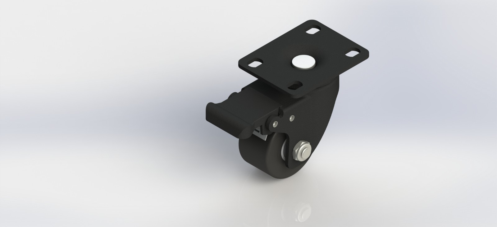 3320B-01-NY 2寸低重心尼龙平底刹车轮