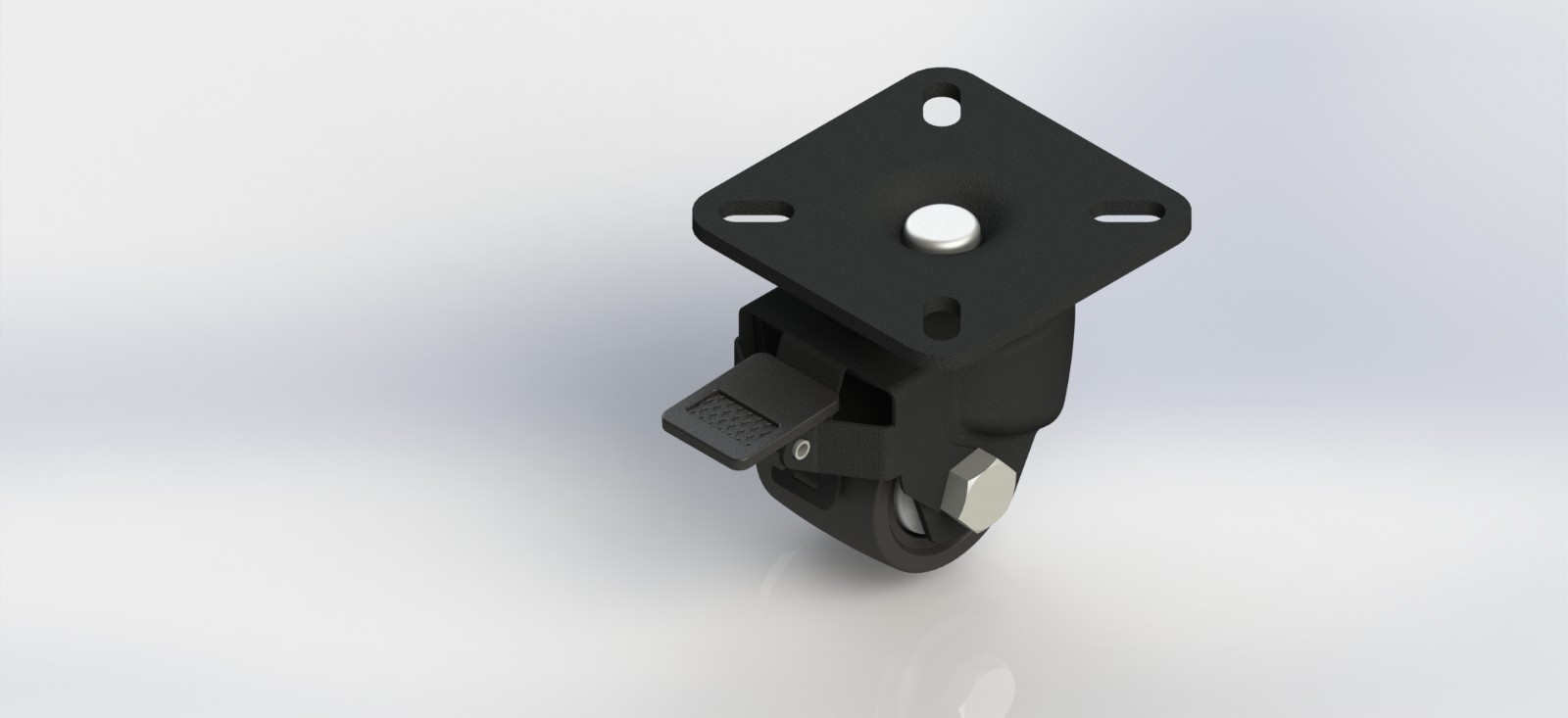 4120B-01-NY 2寸低重心加强筋尼龙刹车轮