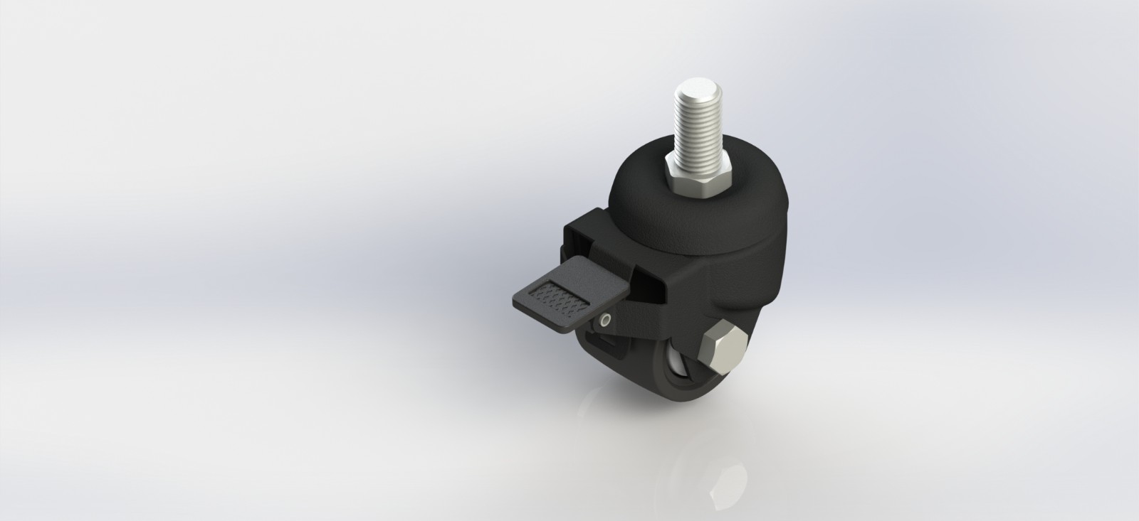 4120B-41-NY 2寸低重心加强筋尼龙丝杆刹车轮