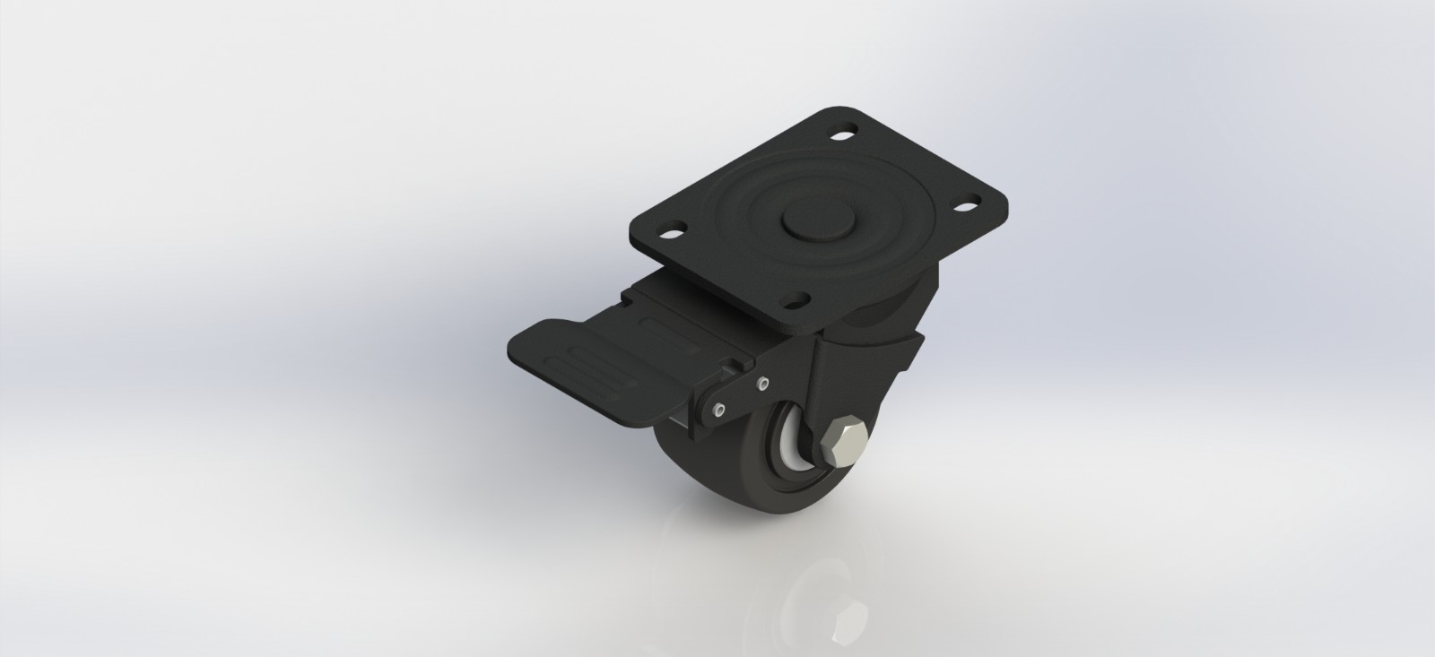 5430B-01-NY 3寸低重心重型尼龙刹车轮