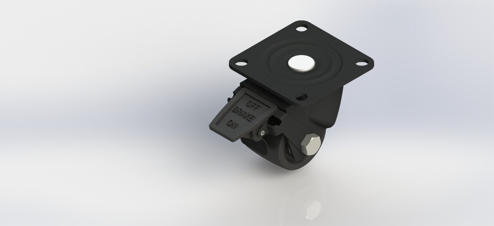 5525B-01-NY 2.5寸低重心加强筋尼龙平底刹车轮