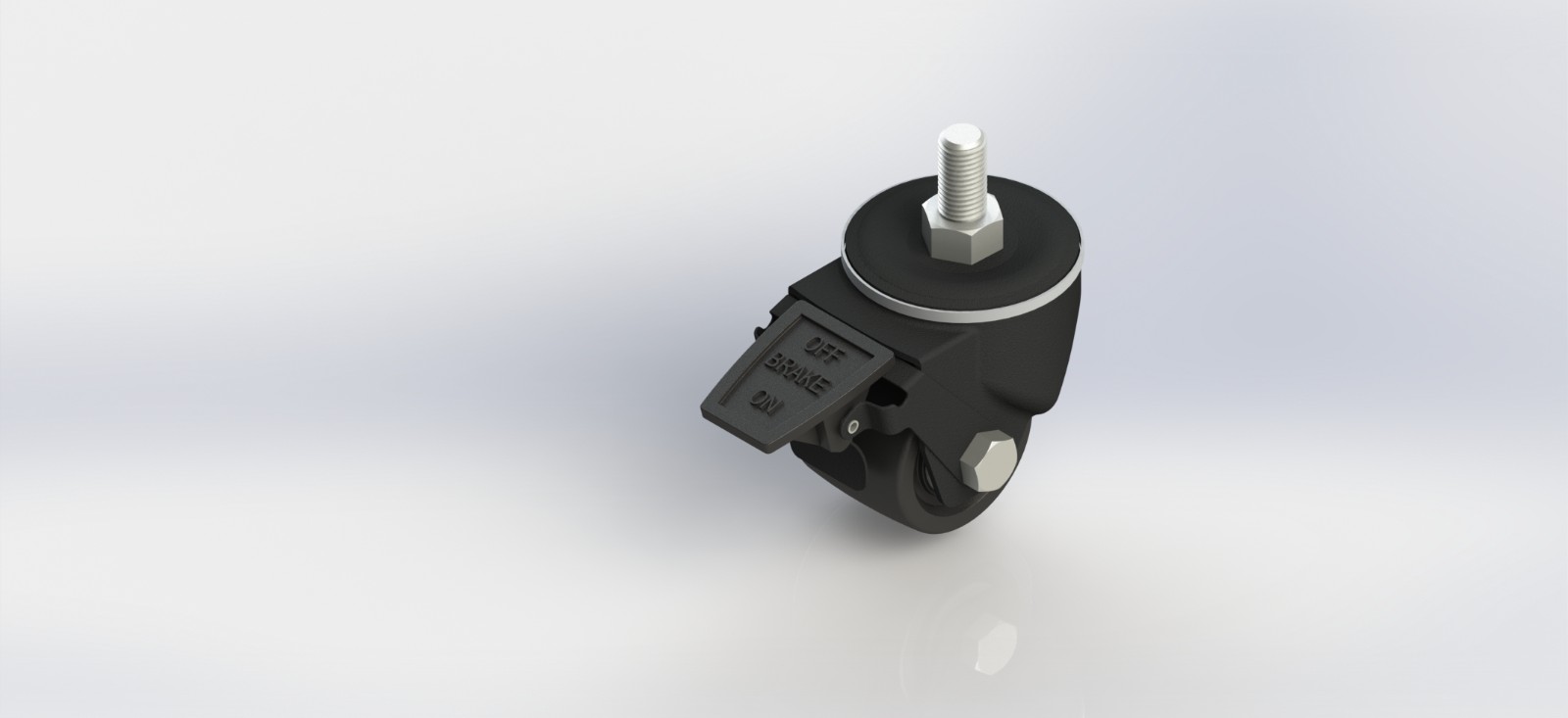 5525B-41-NY 2.5寸低重心加强筋尼龙丝杆刹车轮