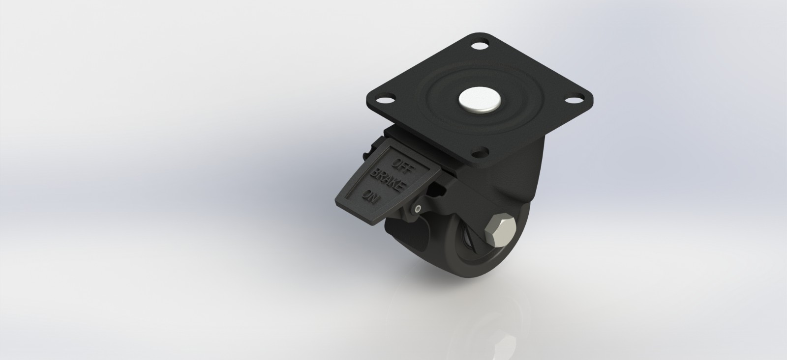 5530B-01-NY 3寸低重心加强筋尼龙平底刹车轮