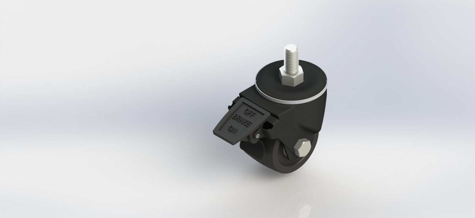 5530B-41-NY 3寸低重心加强筋尼龙丝杆刹车轮