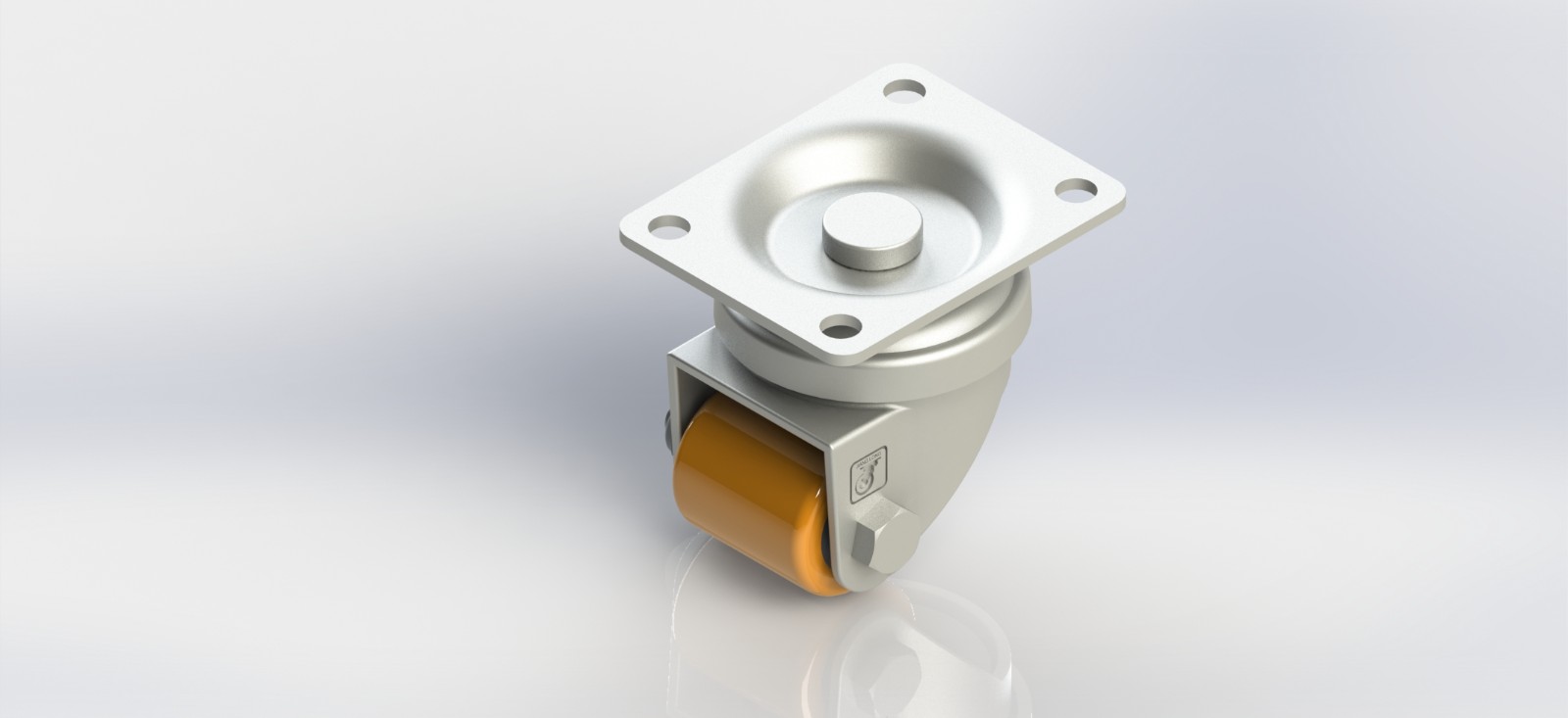 3025-01-PU 25mm铝芯PU平底活动轮