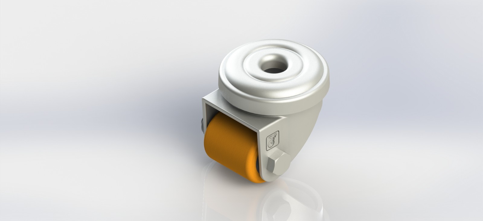 3025-50-PU 25mm铝芯PU孔顶活动轮