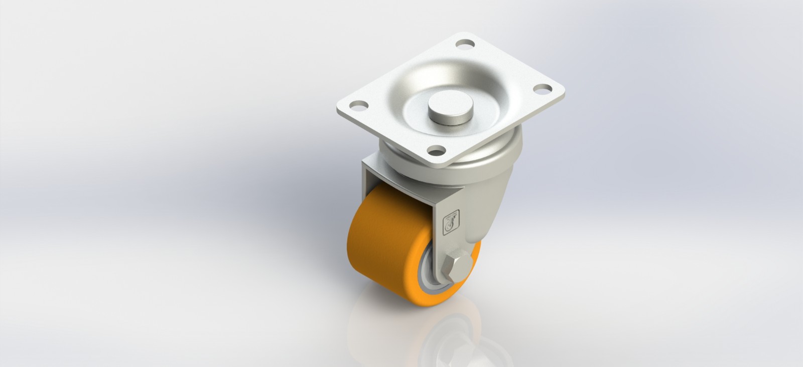 3035-01-PU 35mm铝芯PU平底活动轮