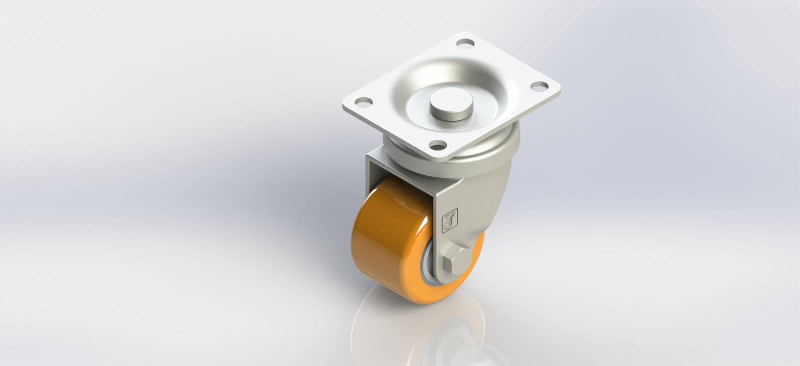 3040-01-PU 40mm铝芯PU平底活动轮