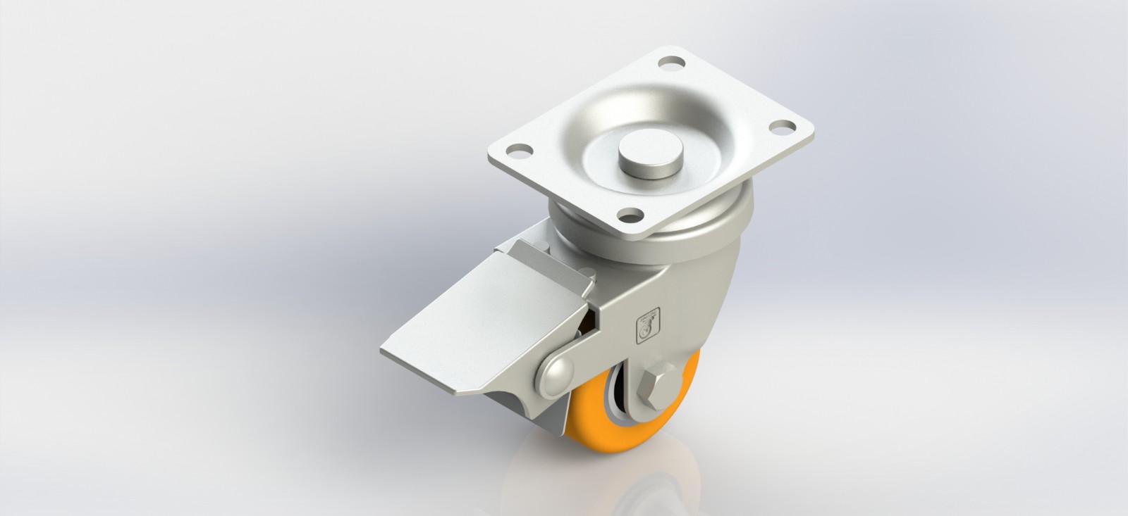 3040B-01-PU 40mm铝芯PU平底刹车轮