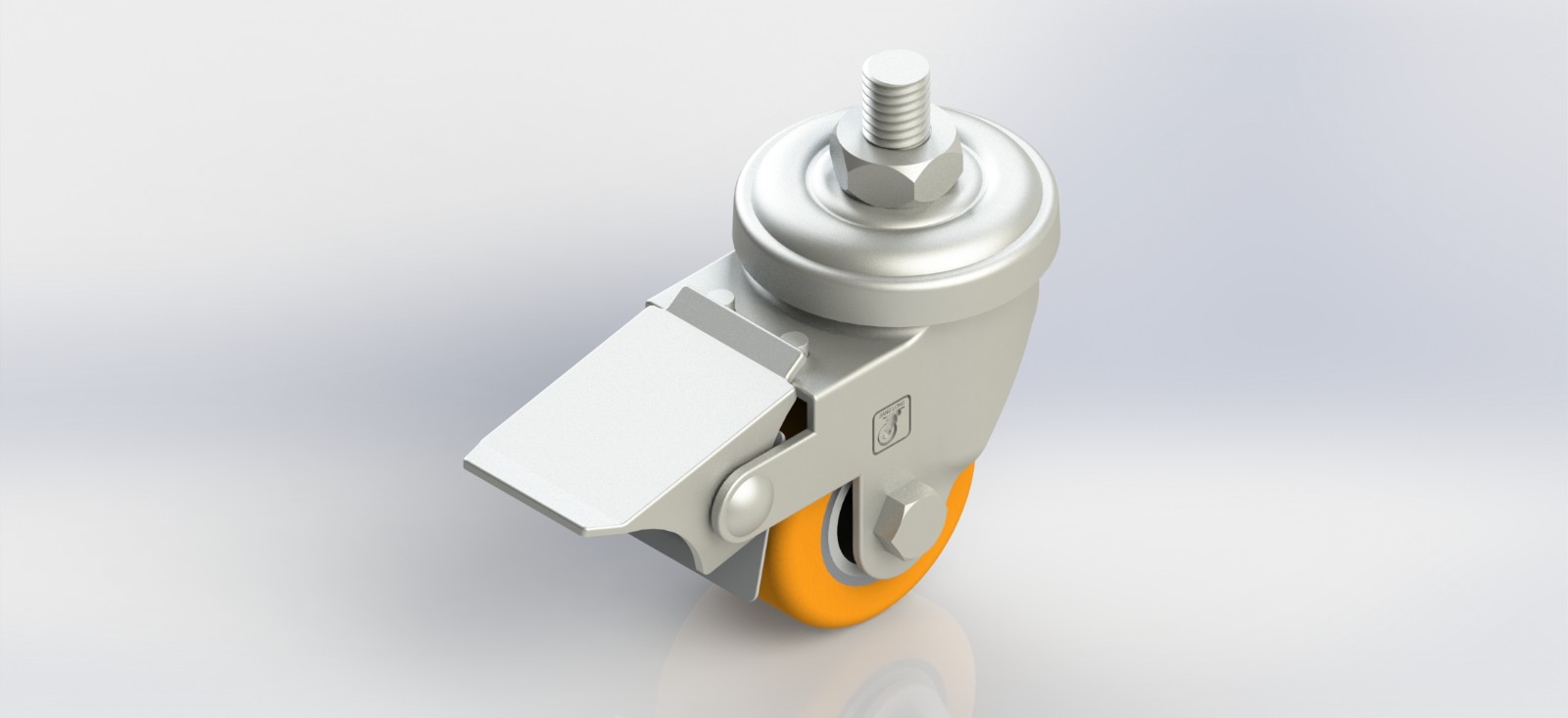 3040B-21-PU 40mm铝芯PU丝杆刹车轮