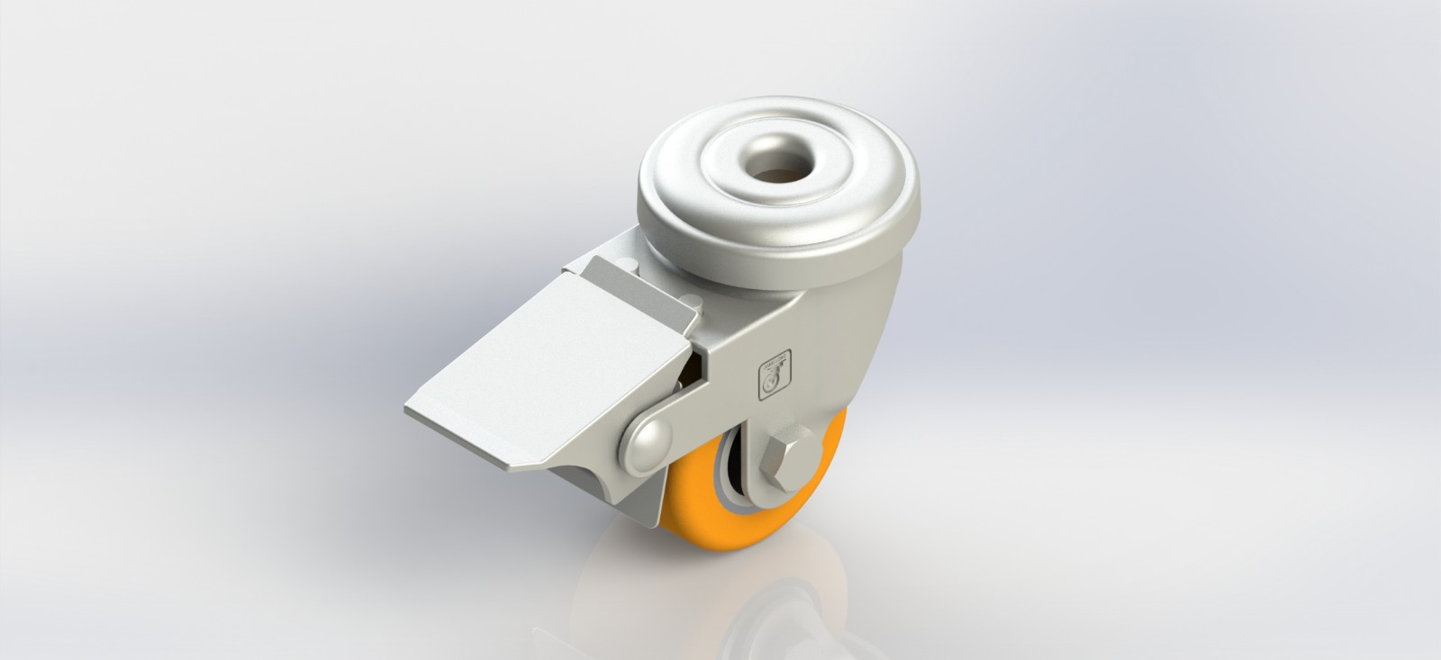 3040B-50-PU 40mm铝芯PU孔顶刹车轮