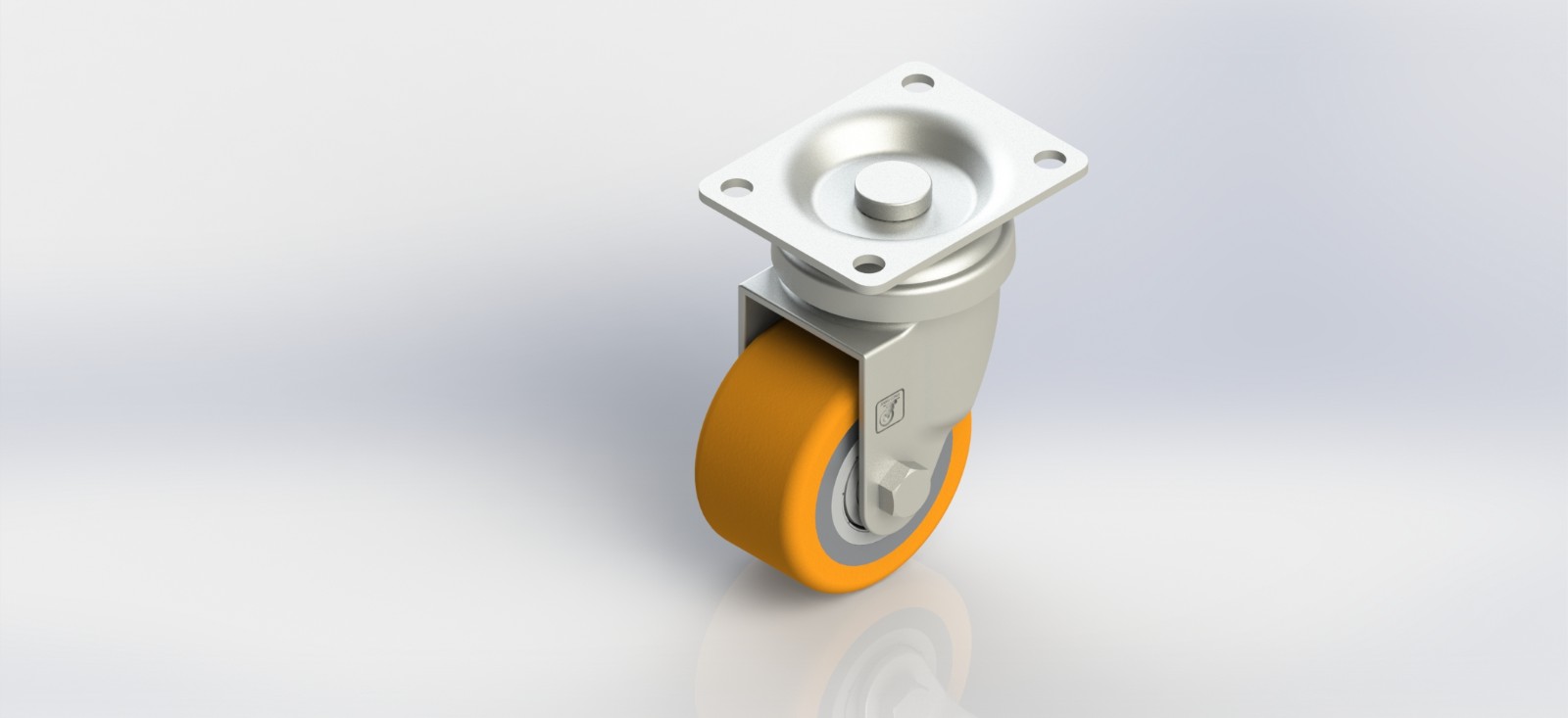 3050-01-PU 50mm铝芯PU平底活动轮