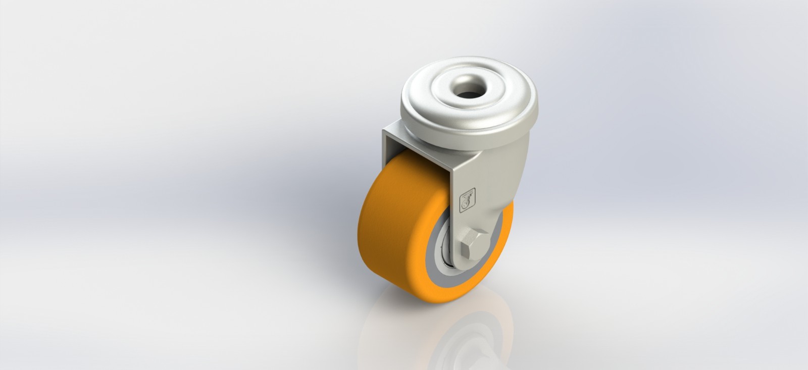 3050-50-PU 50mm铝芯PU孔顶活动轮