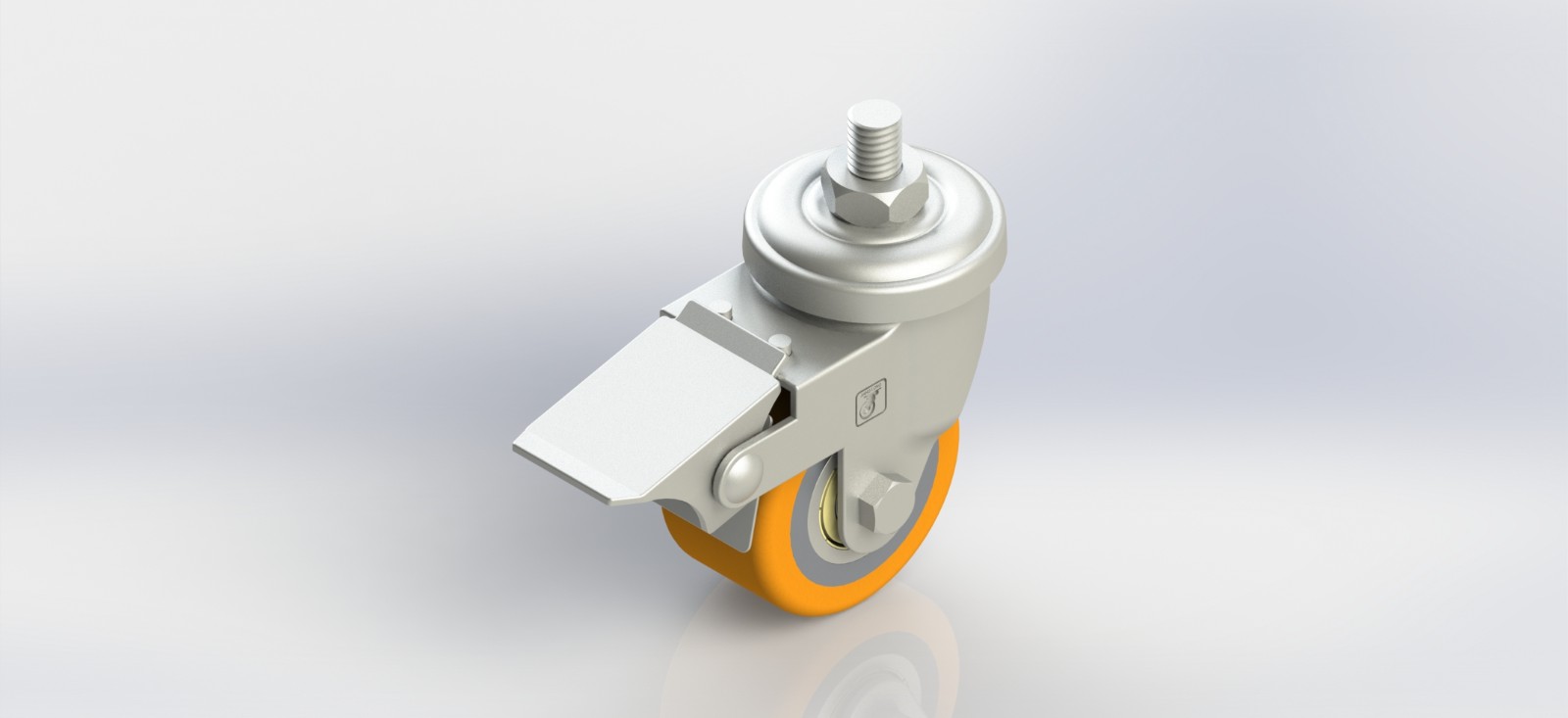 3050B-21-PU 50mm铝芯PU丝杆刹车轮