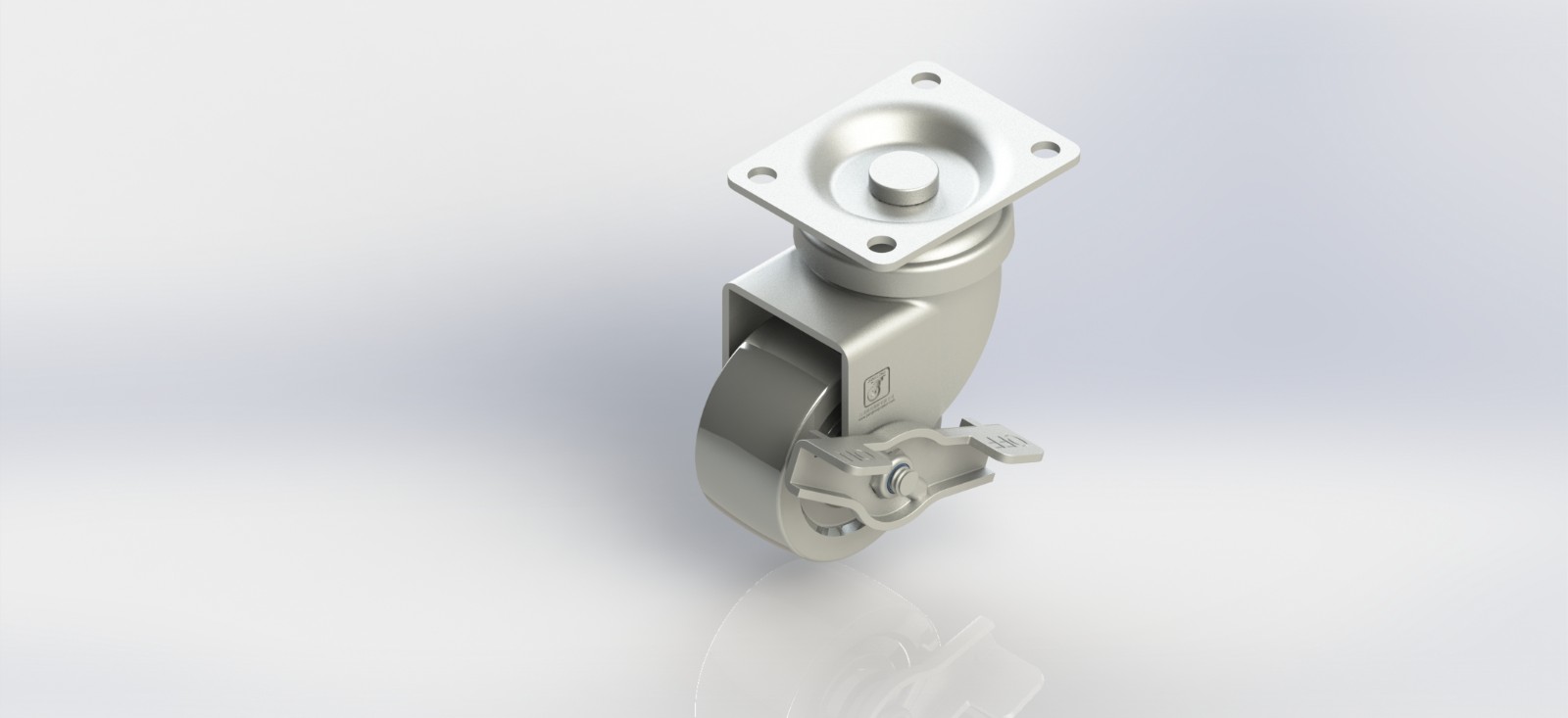 3320B-01-DC 2寸钢轮平底刹车轮