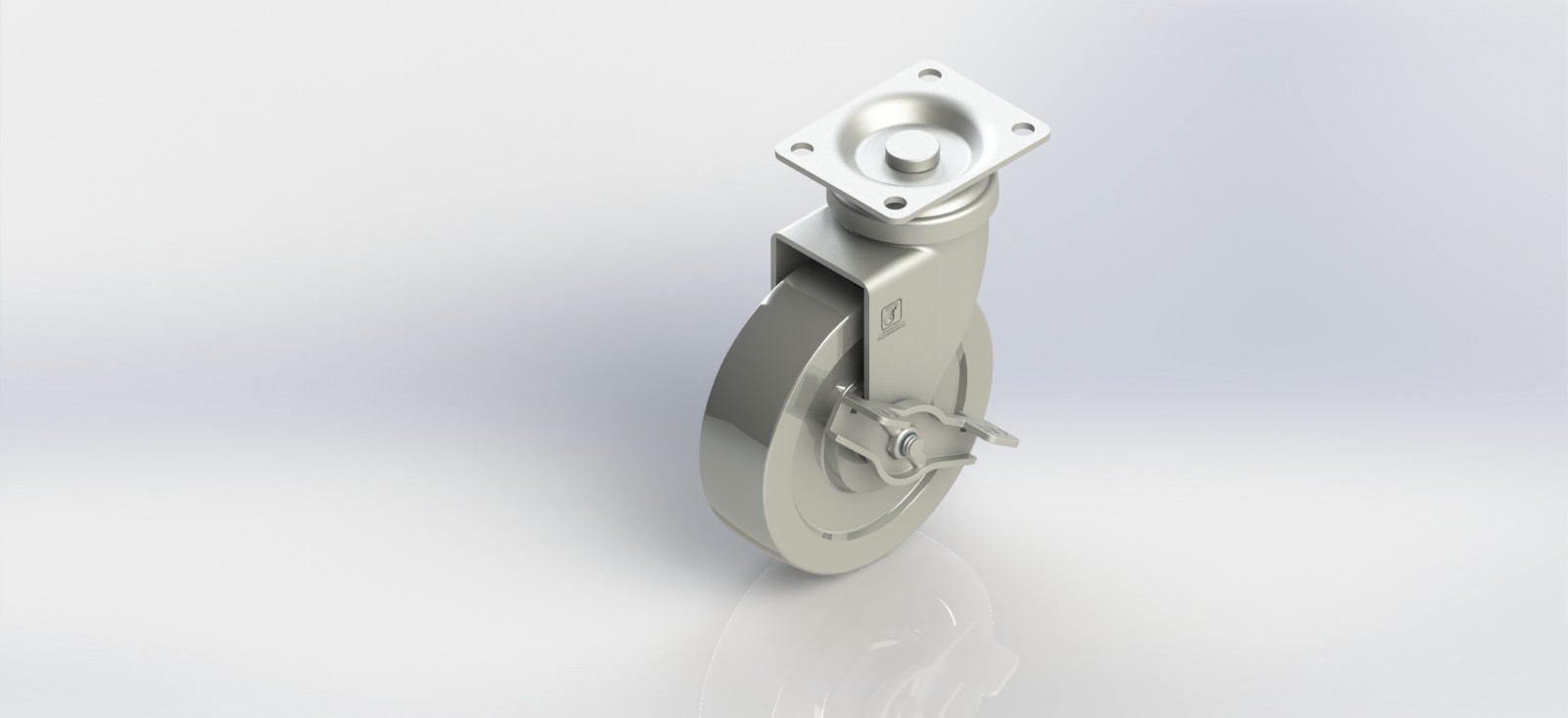 3335B-01-DC 3.5寸钢轮平底刹车轮