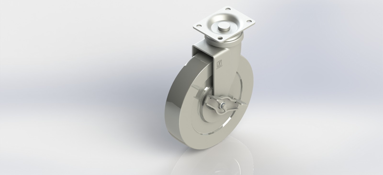 3350B-01-DC 5寸钢轮平底刹车轮