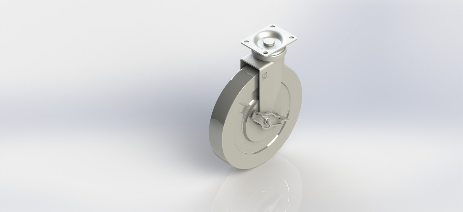 3360B-01-DC 6寸钢轮平底刹车轮