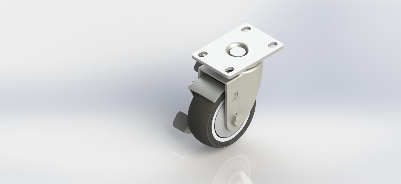 4235B-01-TPR 3.5寸塑芯TPR边刹轮