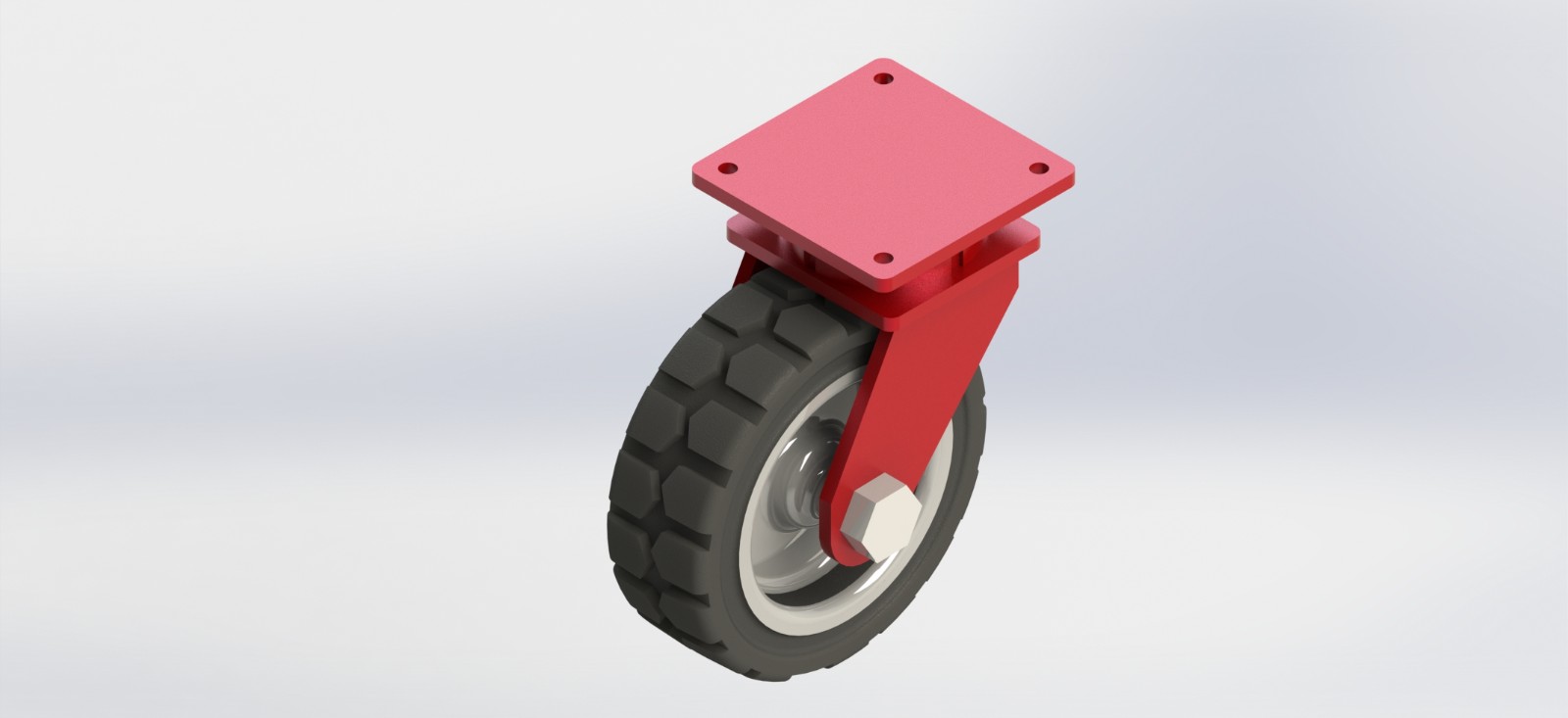 K8812-200200-DCSR 300x100mm实心橡胶活动轮