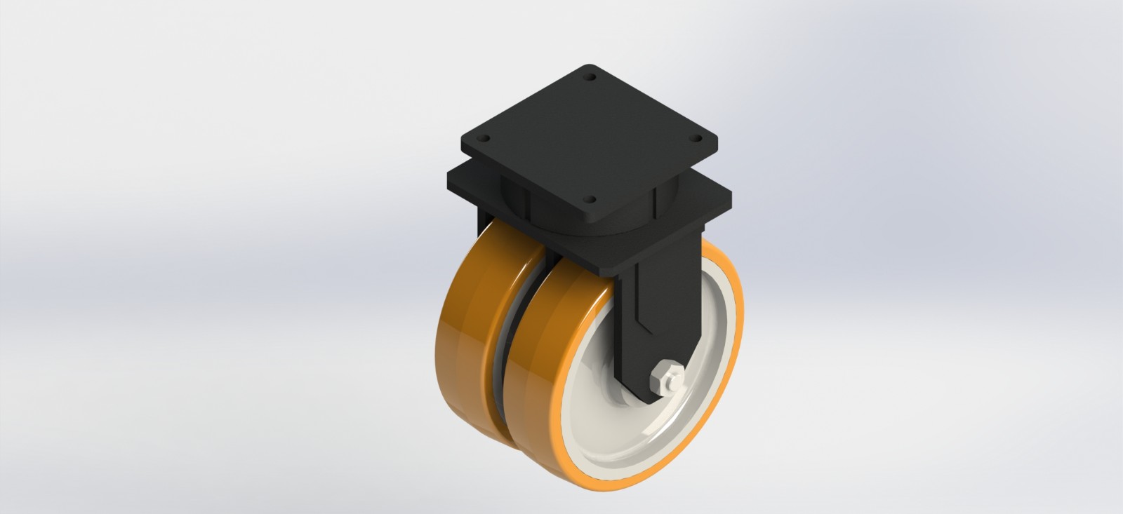 K89122-200200-XPCI-R 12x3超重型无偏心活动铸铁包PU轮