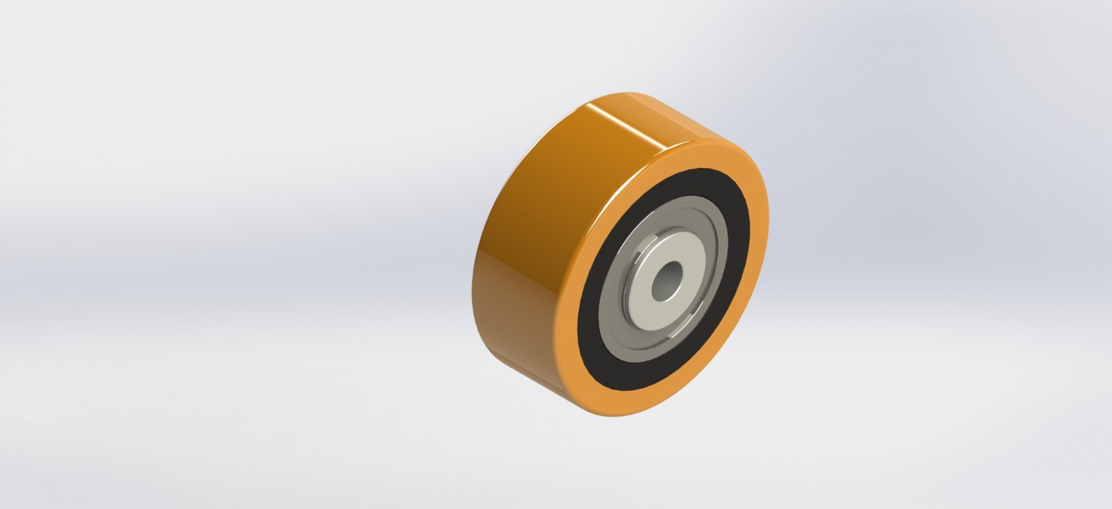 W250100-DCPU.6314 D36  内孔36mm250x100mm钢芯包PU单轮 6314轴承