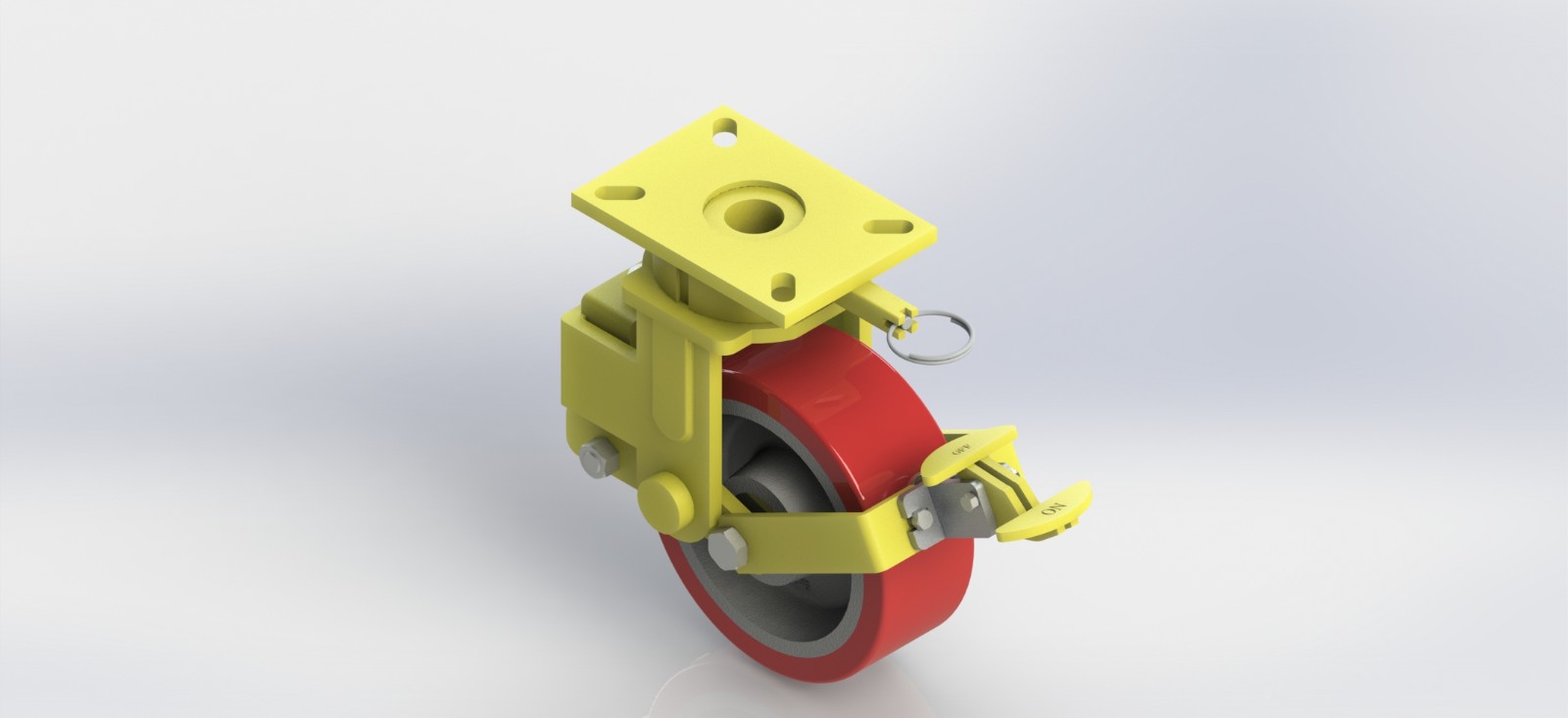 SAK8080-01-MPCI-PWB-PSL（8x3超重型铸铁包PU减震轮，带方向锁，带刹车）