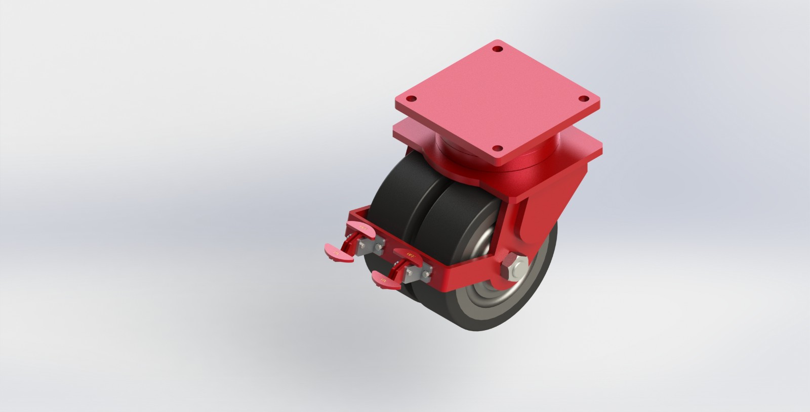 K91122-280280-DCPU-PWB 12x4 AGV用超重型钢芯包进口聚氨酯活动刹车轮