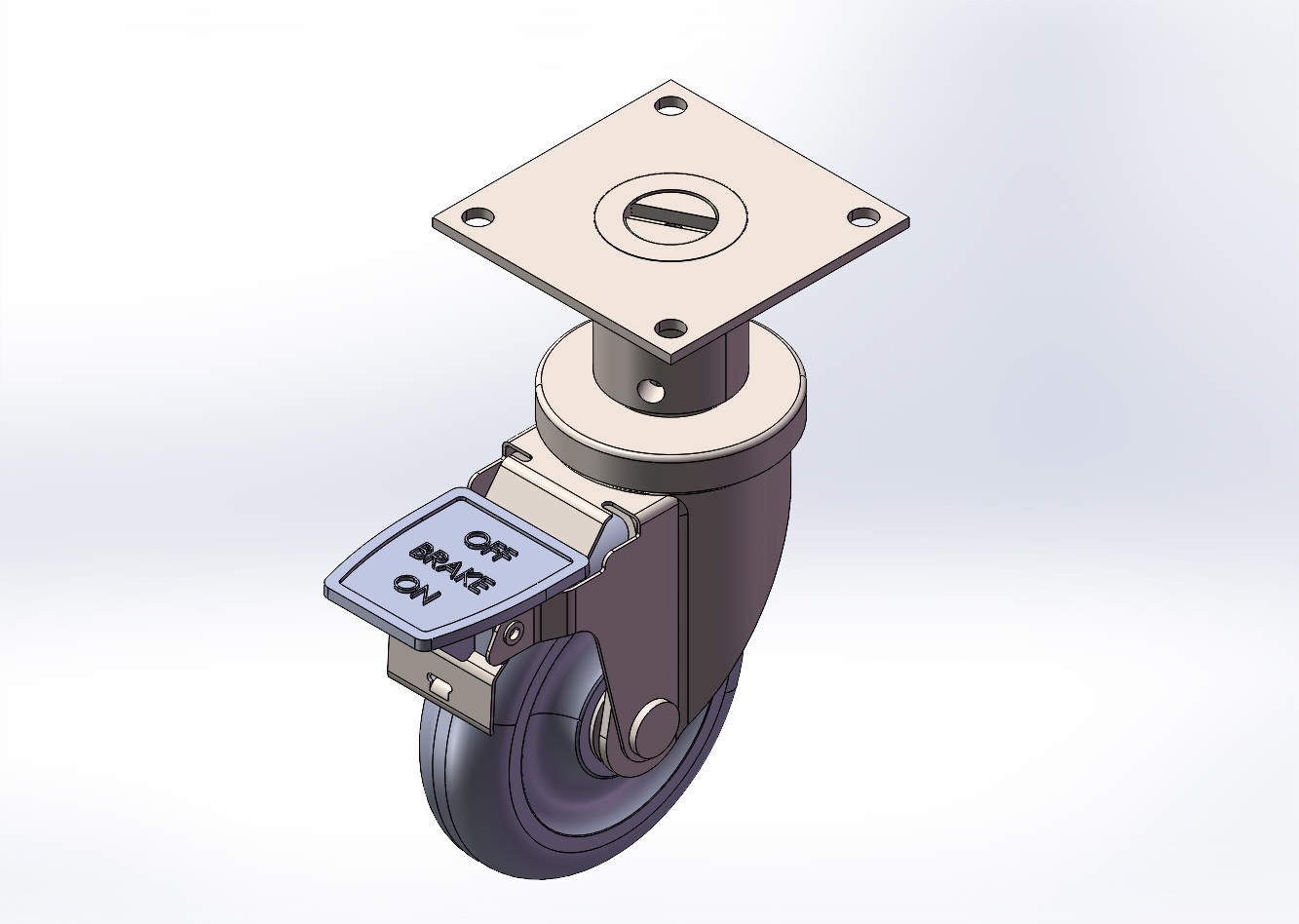 4240-6666AJ-NY-PWB 4x1.25可调节（20mm）中型尼龙刹车轮