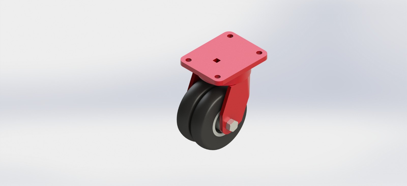 QZS6642-01-PAL 4寸AGV单盘曲轴脚轮 140mm总高