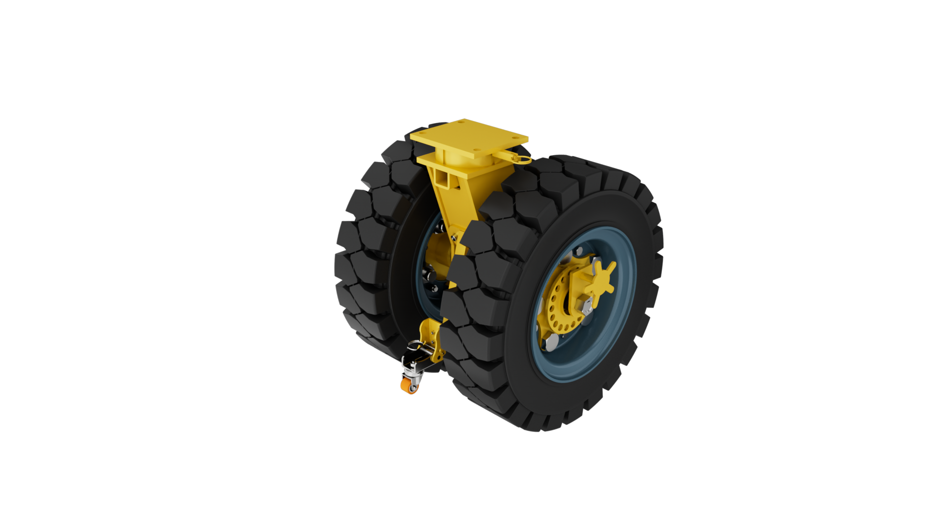 K88252-ISTD-SR 25寸平底式超重铸铁实芯橡胶集装箱活动双轮