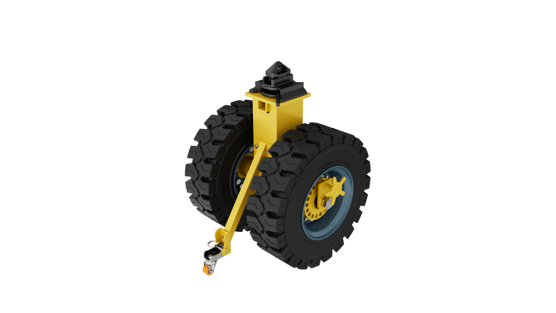 K88222-ISTD-SR 22寸燕尾锁超重铸铁实芯橡胶集装箱固定双轮