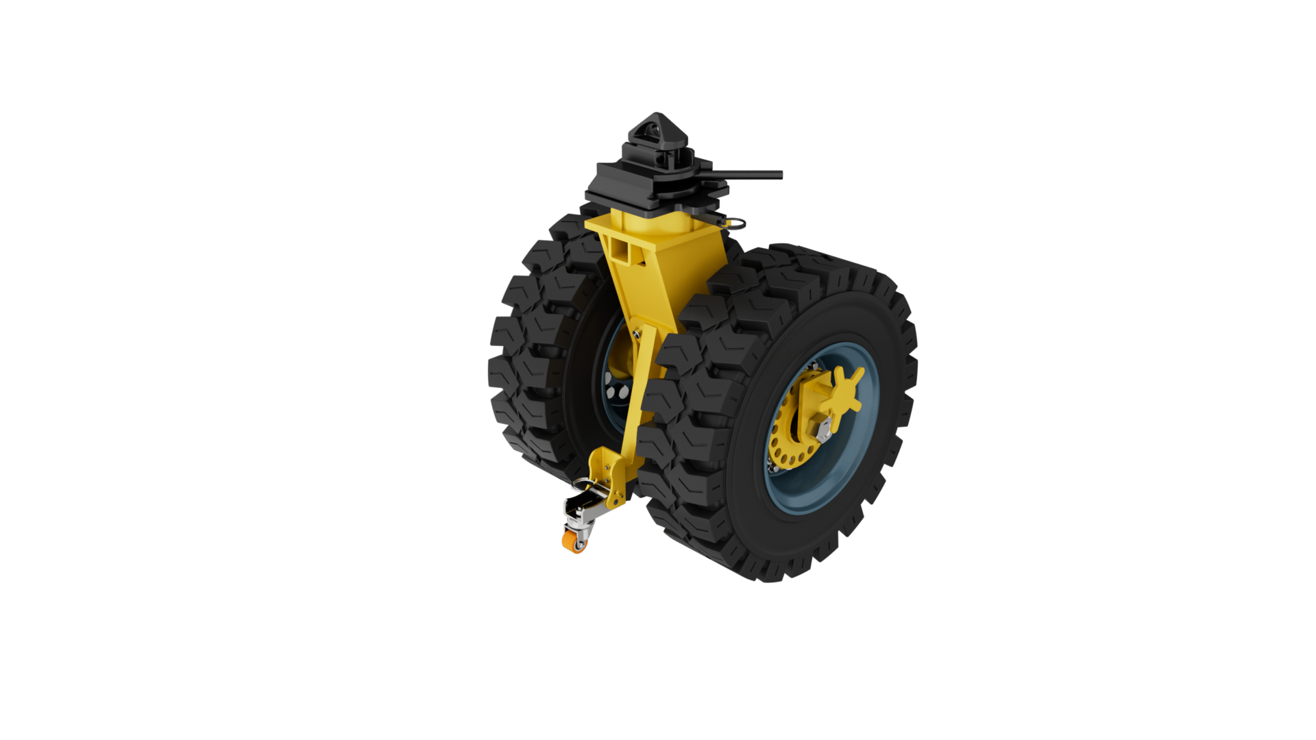 K88222-ISTD-SR 22寸燕尾锁超重铸铁实芯橡胶集装箱活动双轮